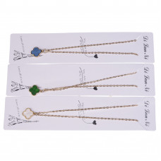 LN-51-5 ожерелье с подвеской клевер, микс цветов, золото LN-51-5 ожерелье с подвеской клевер, микс цветов, золото