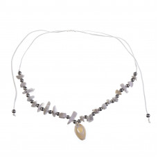 AS-27-36 ожерелье ракушка, белые камушки и серебряные бус... AS-27-36 ожерелье ракушка, белые камушки и серебряные бус...